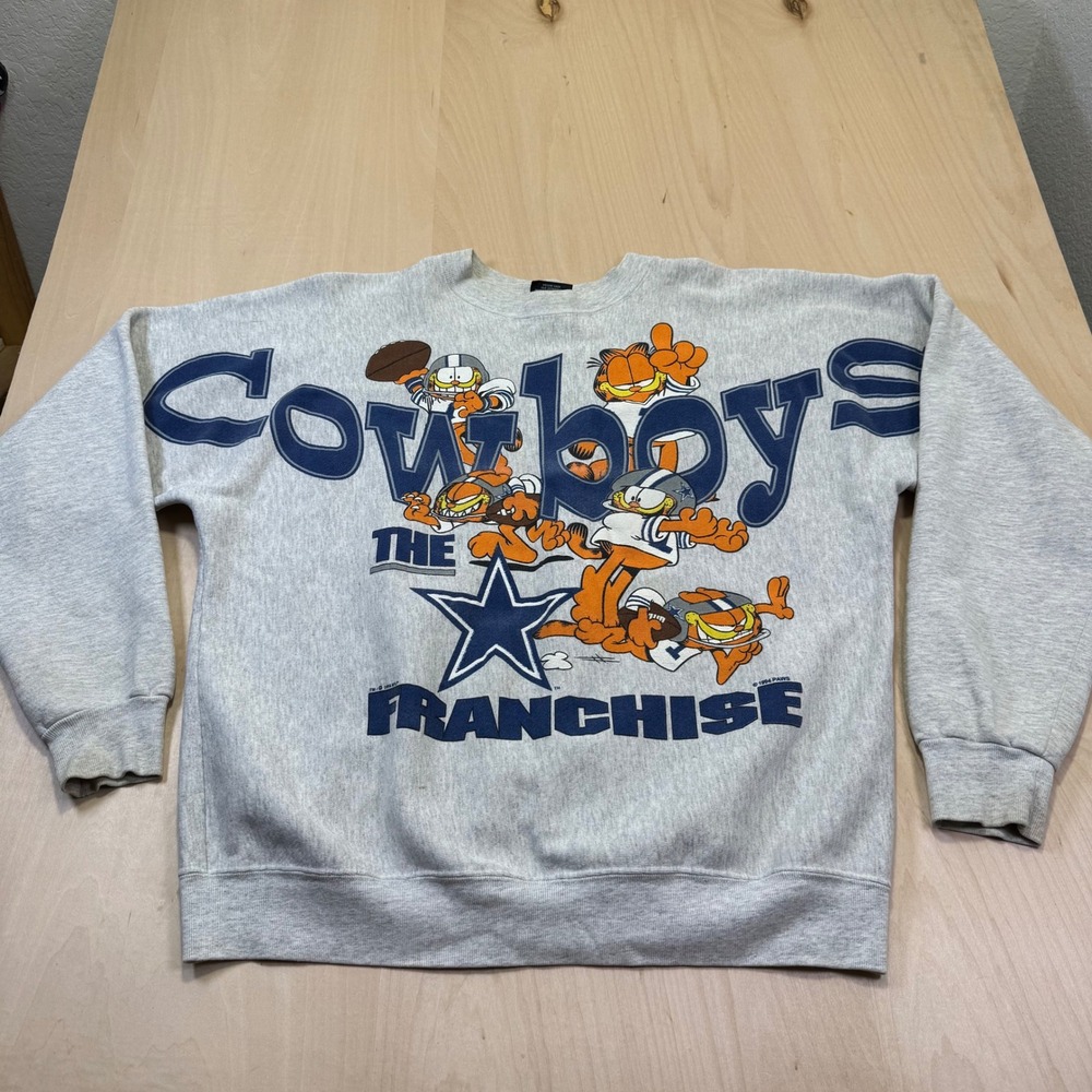 Vintage 90s Garfield Cowboys The‎ Franchise Sweatshirt Large